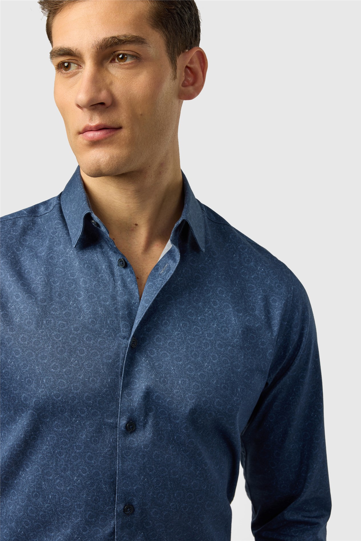 Ted Baker Slim Fit Navy Base Floral Stencil
