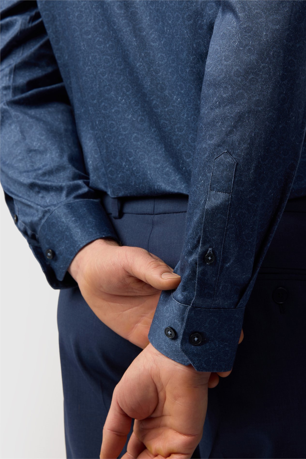Ted Baker Slim Fit Navy Base Floral Stencil
