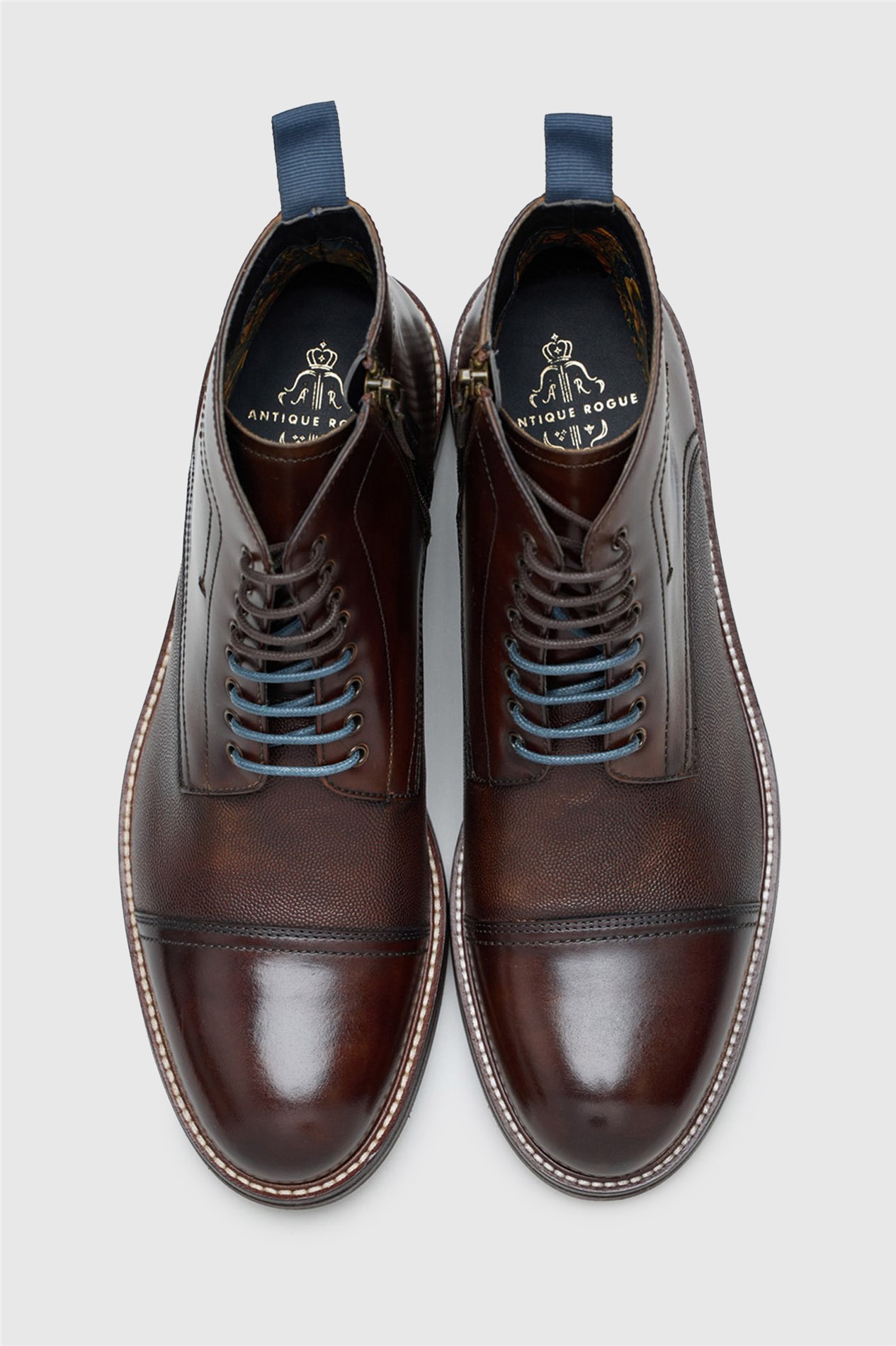 Antique Rogue Billy Brown Leather Capped Boot
