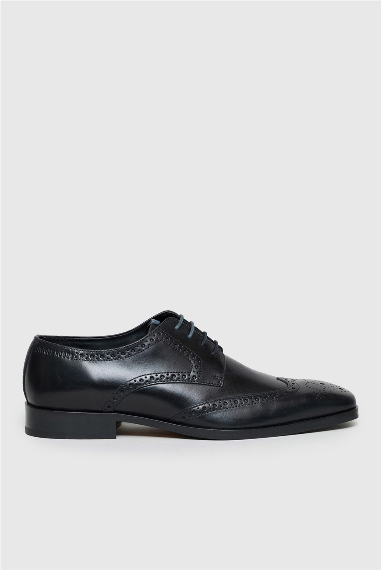 Antique Rogue Luca Black Leather Brogues