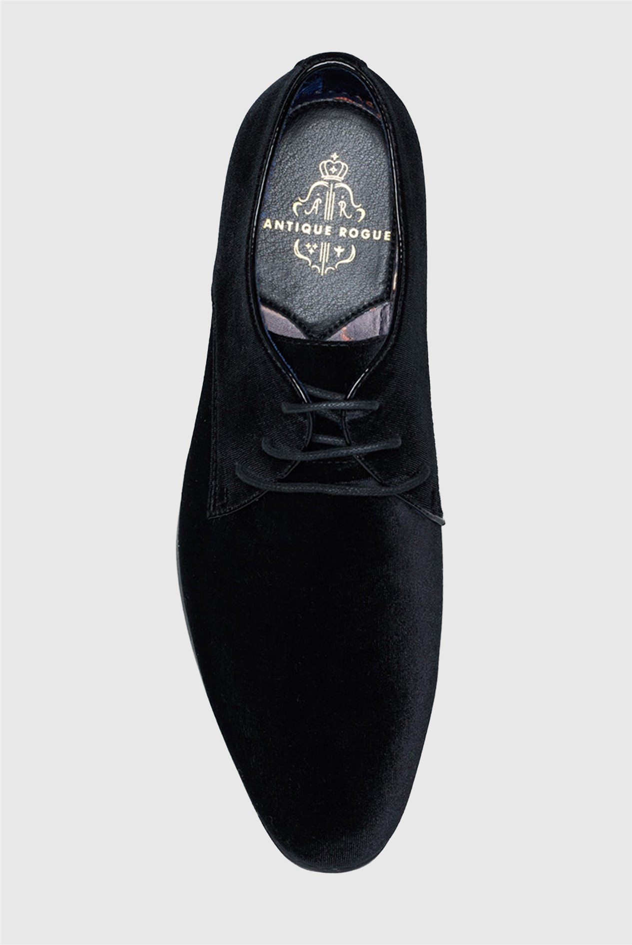 Antique Rogue Johnny Black Velvet Derby Shoe