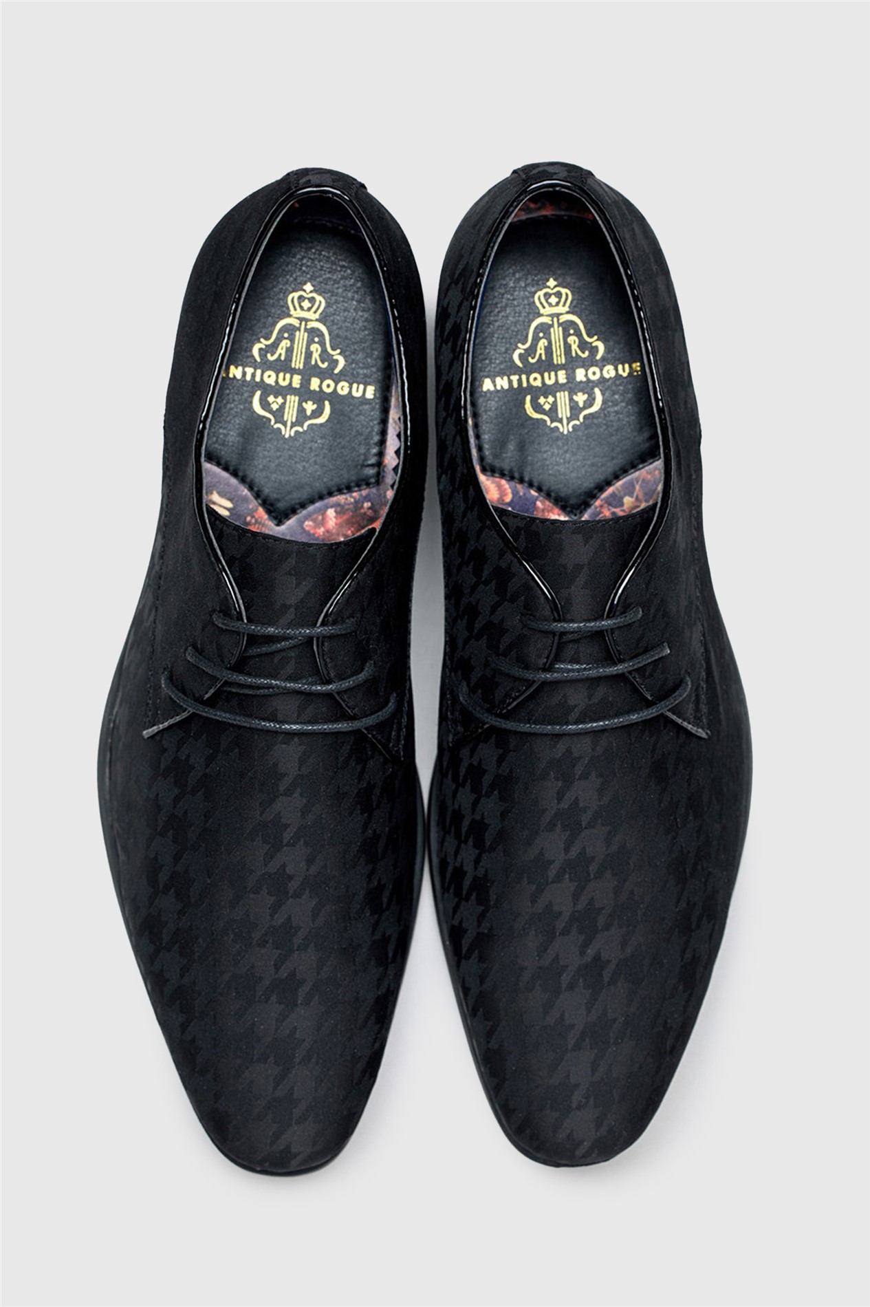 Antique Rogue Johnny Black Dogtooth Textile Shoe