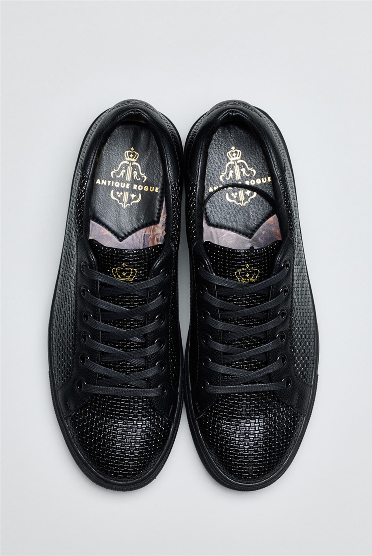 Antique Rogue Black Kimber Patent Trainers