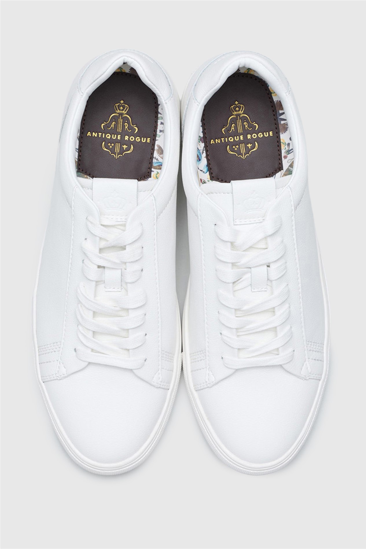 Antique Rogue Gibbs White Leather Trainer