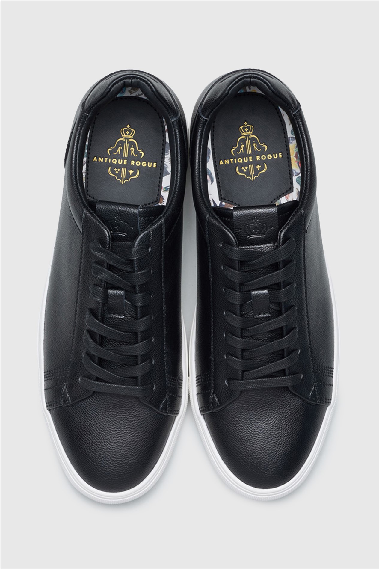Antique Rogue Gibbs Black Leather Trainer