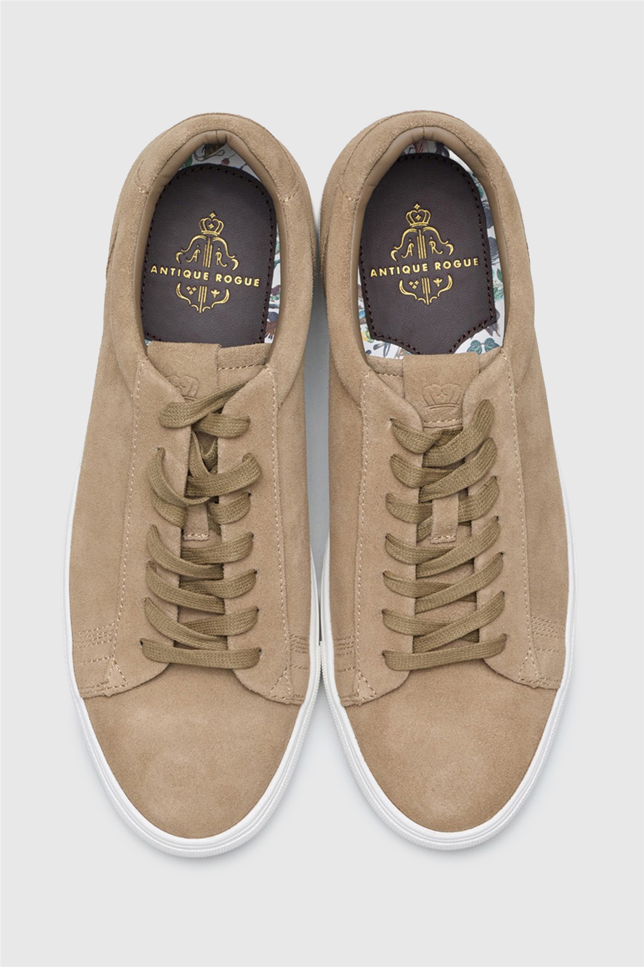 Antique Rogue Gibbs Stone Suede Trainer