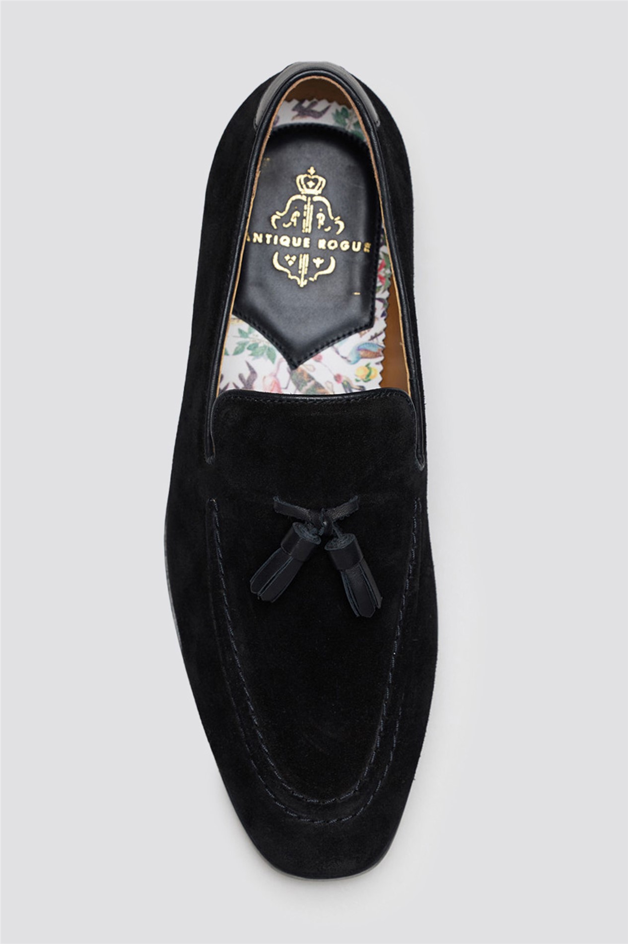 Antique Rogue Chester Black Suede Tassel Loafer