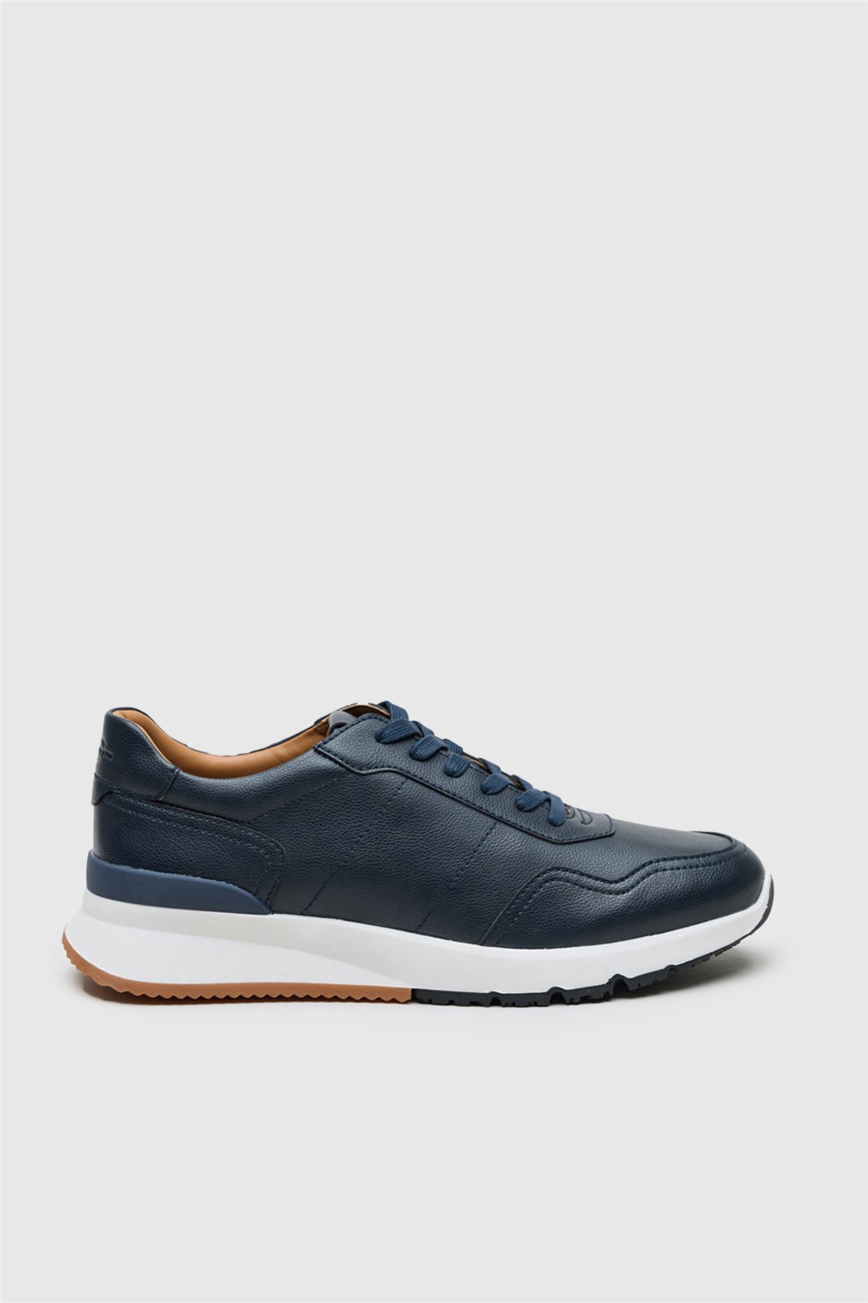 Antique Rogue Palmer Navy Leather Smart Trainer