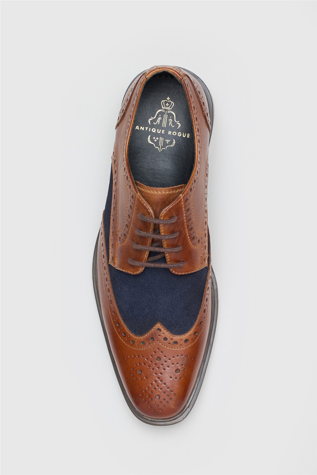 Antique Rogue Rochdale Tan Leather Two Tone Brogue