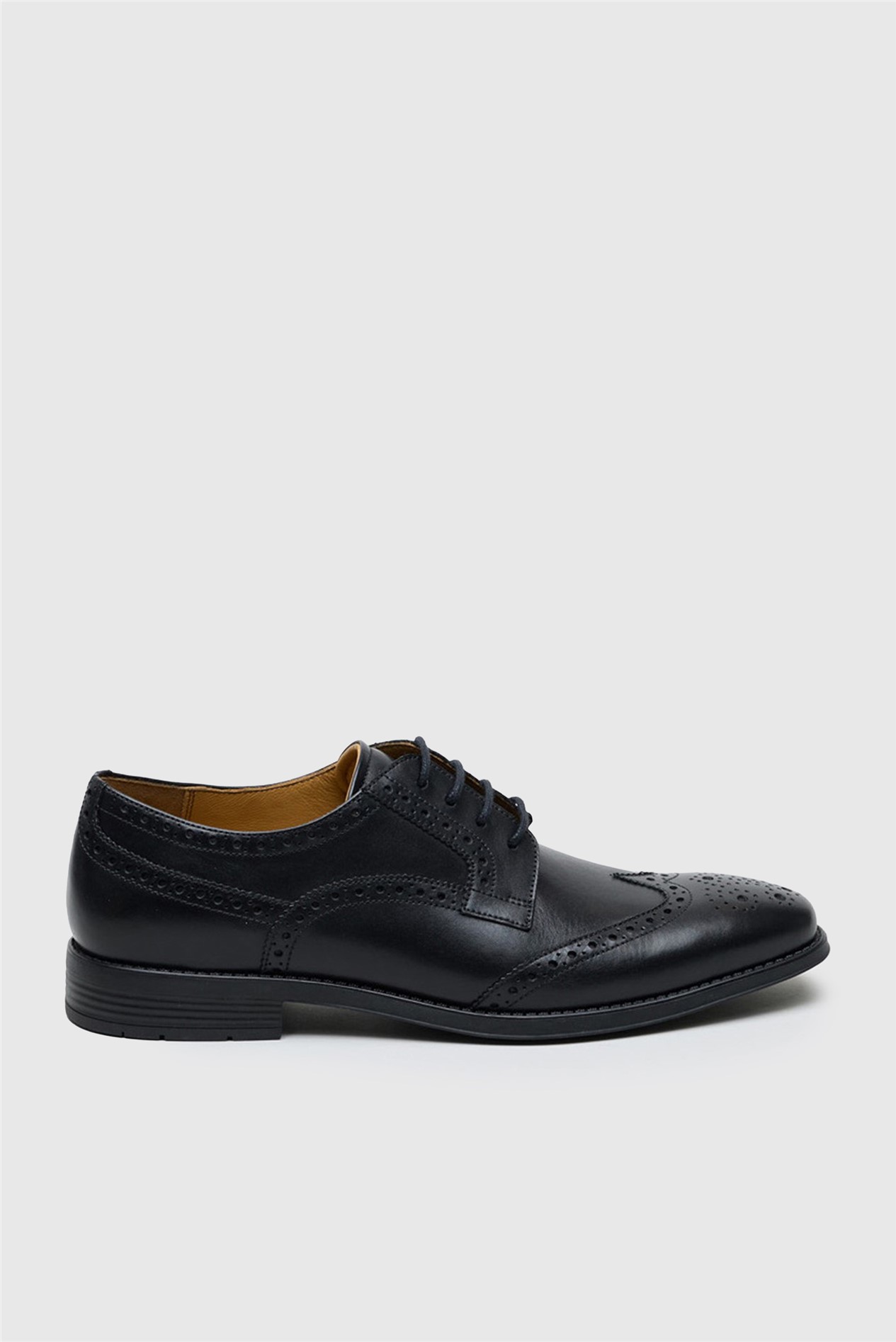 CitiFlex Cannon Black Leather Brogue Derby Shoe