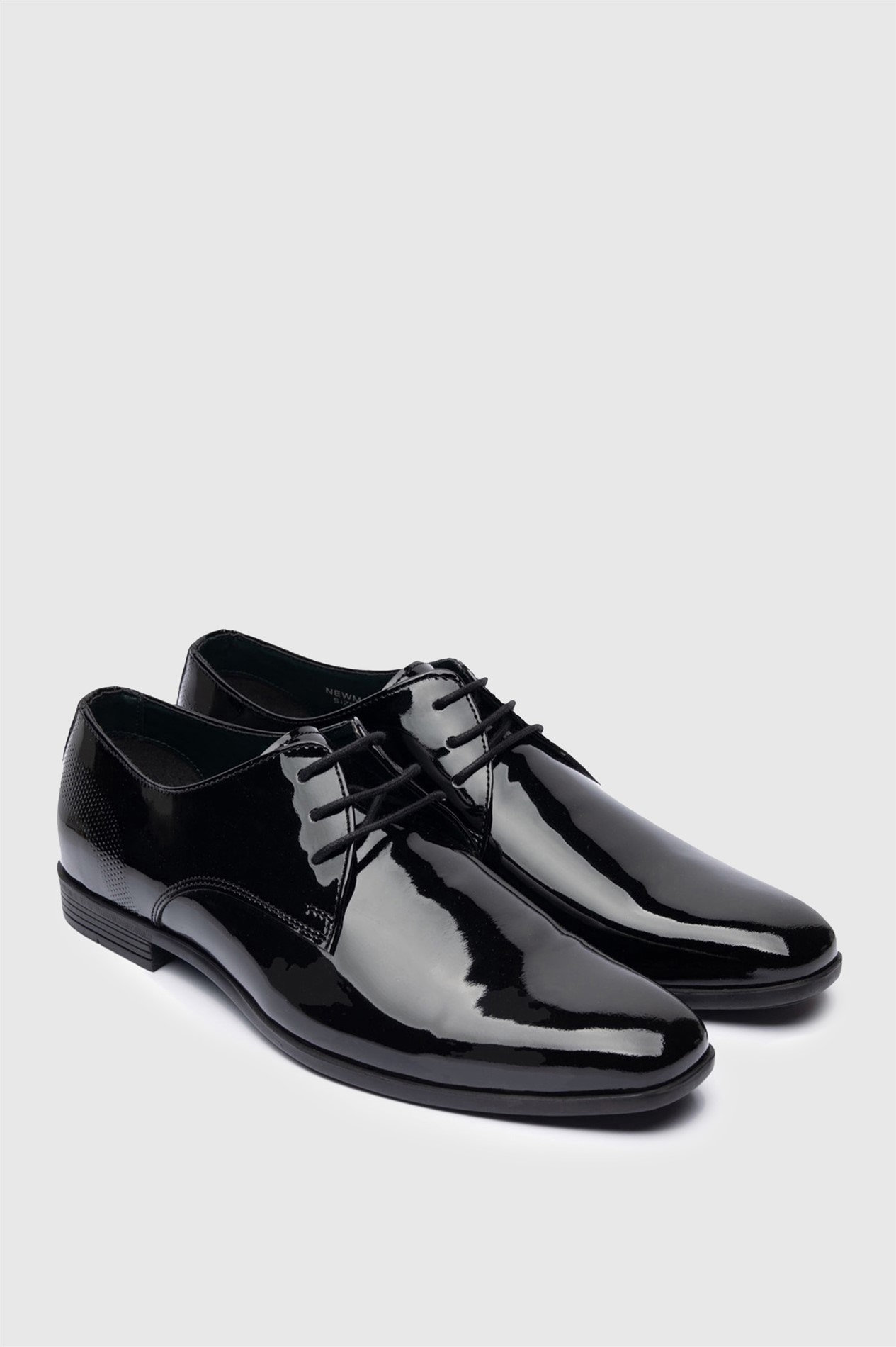 Racing Green Newman Black Patent Shoe