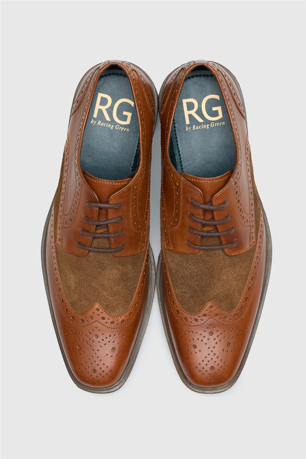 Racing Green Tan Leather Dale Brogues