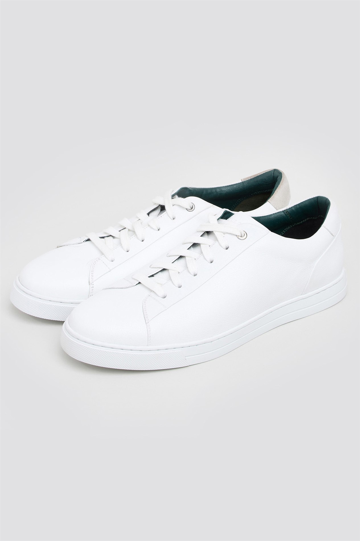 Racing Green Lewis White Leather Trainers