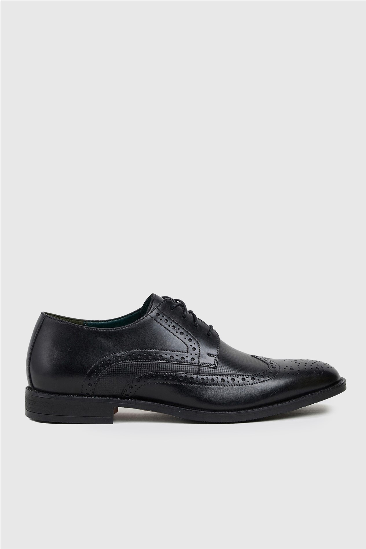 Racing Green Max Black Leather Brogues