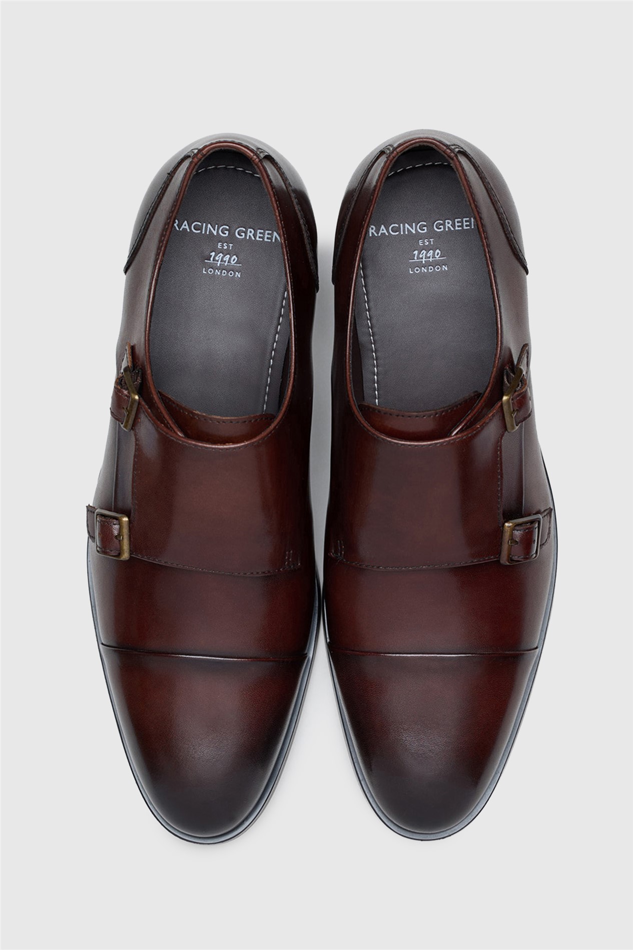 Racing Green Montoy Brown Leather Monk Shoe