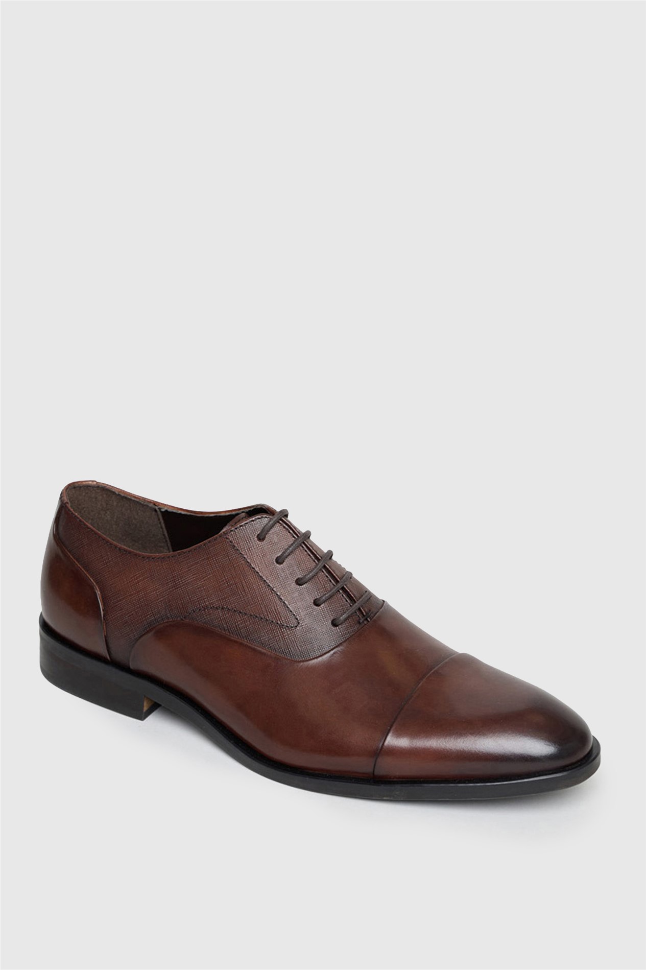 Racing Green Mclaren Brown Capped Oxford Shoe