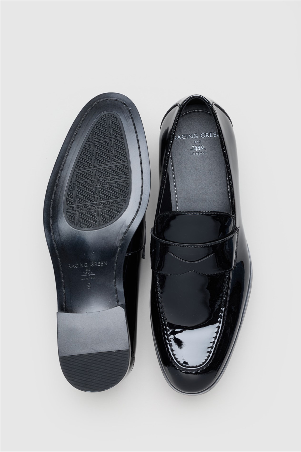 Racing Green Elliot Black Patent Loafer