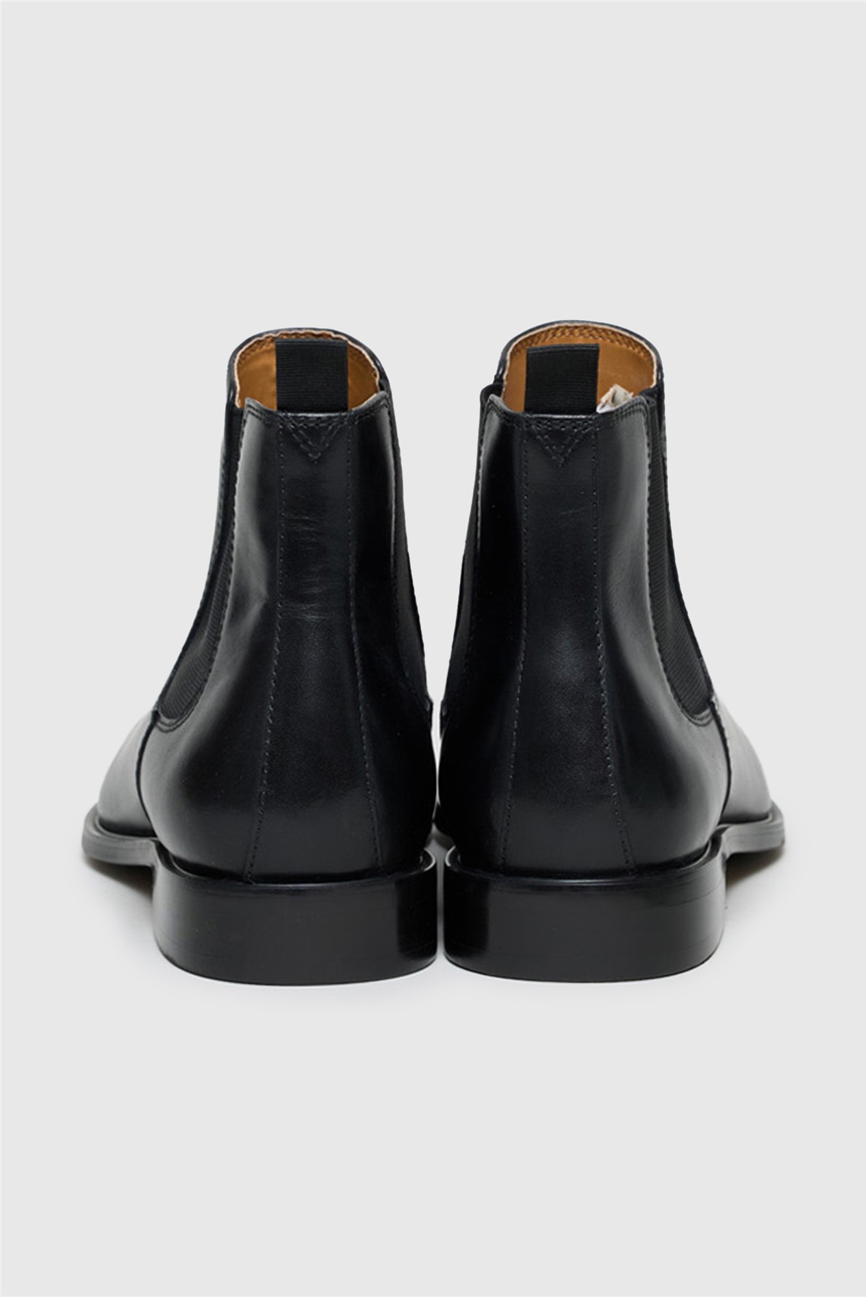 Racing Green Collins Black Leather Chelsea Boots